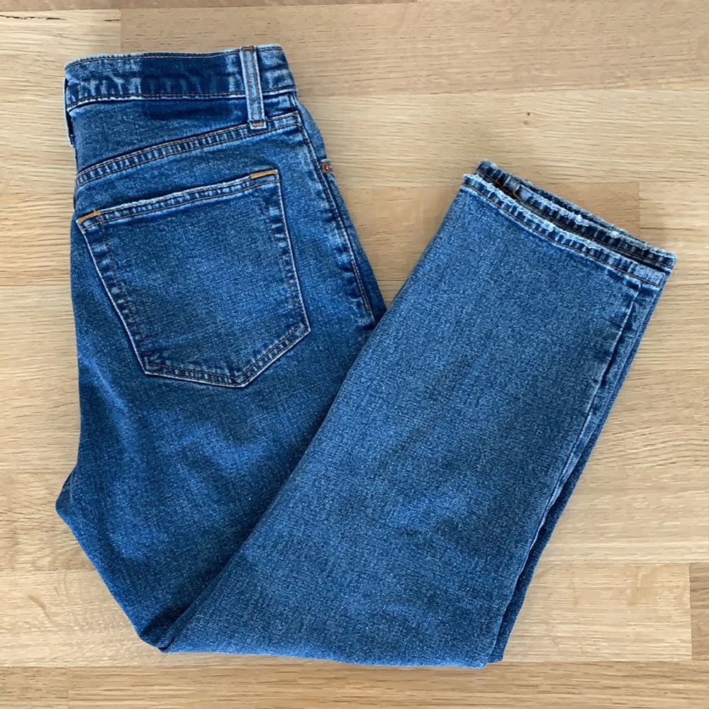 Abercrombie & Fitch ankle straight ultra high rise jeans.